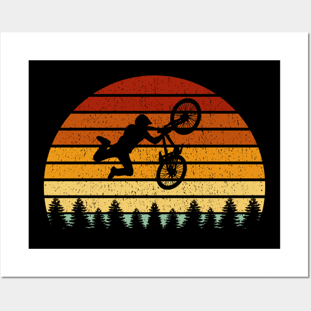 Vintage Sunset BMX Gift For BMX Riders Wall Art by OceanRadar